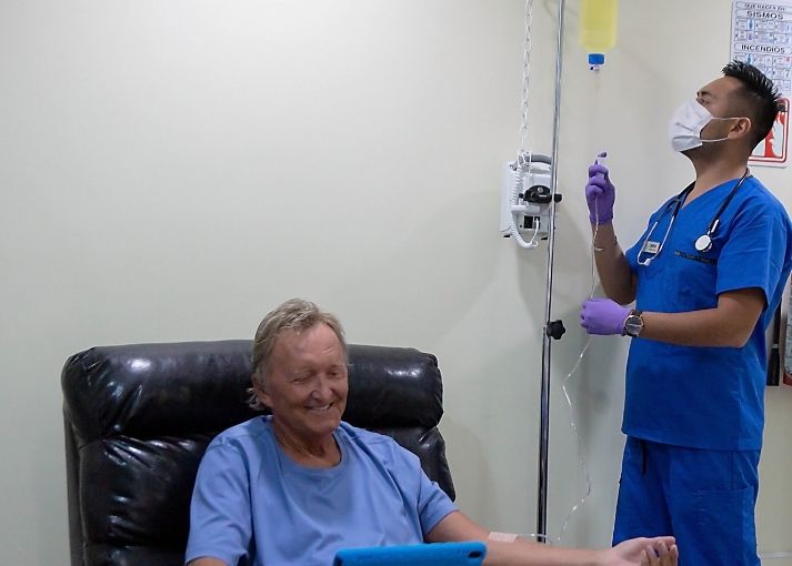 Man receiving IV Vitamin C at Holistic Bio Spa to fight disease