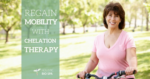 woman on her bicycle after chelation therapy