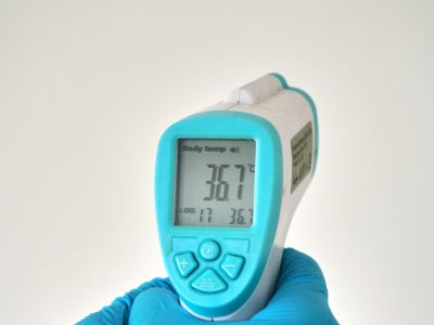 Temperature taking with digital contactless thermometer